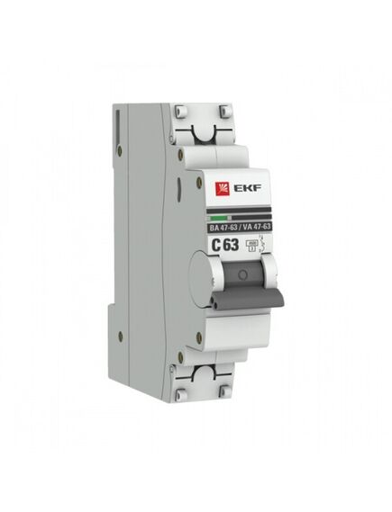 Выключатель автоматический модульный 1п C 63А 4.5кА ВА 47-63 PROxima EKF mcb4763-1-63C-pro