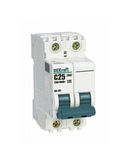 Выключатель автоматический модульный 2п C 25А 4.5кА ВА-101 DEKraft 11068DEK