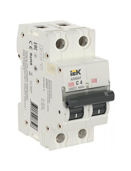 Выключатель автоматический модульный 2п C 4А M06N ARMAT IEK AR-M06N-2-C004