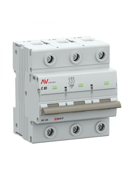 Выключатель автоматический 3п C 80А 10кА AV-125 AVERES mcb125-3-80C-av