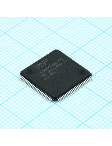 LPC55S66JBD100K, микроконтроллер nxp ядро armcortex-m33,320кб статическое озу 640кб флэш-память 32-бит счетчик-таймер