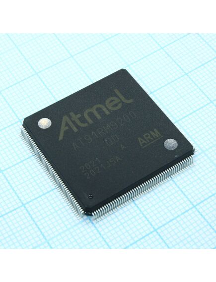 AT91RM9200-QU-002, микроконтроллер ядро arm9 128кбайт пзу 208pqfp