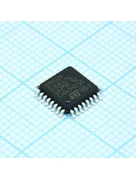 STM32F030K6T6, 32бит arm cortex m0, 48мгц, 32кб flash, 4кб озу, spi, i2c, 1xusart, 4 таймера, ацп 12 бит * 12 каналов, 26 gpio, 2.4...3.6v, -40°c...85 °c, изображение 2