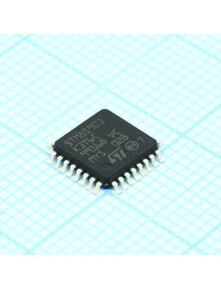 STM8S903K3T6C, микроконтроллер 8-bit mcu 16mhz, 8kb flash, 1kb ram, 640kb eeprom, 28 gpio, 10-bit adcx7 каналов, 2 х таймер 16-бит, таймер 8-бит, 2хwdg, spi, i2c, uart, irda, изображение 2