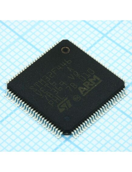 STM32F446VET6, микроконтроллер stm 32-бит ядро arm cortex m4 risc 512кб флэш-память 2.5в/3.3в медицинского применения 100-pin lqfp лоток