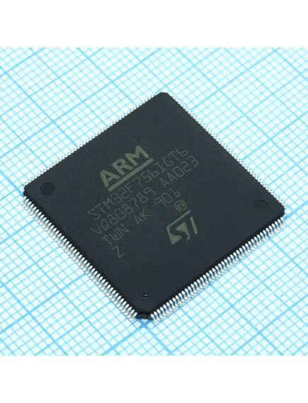 STM32F756IGT6, микроконтроллер stm 32-бит ядро arm-based cortex-m7 быстродействие 462dmips 1мб флэш-память