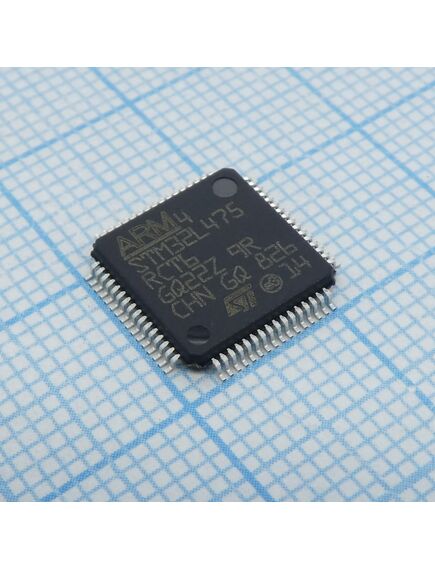 STM32L475RCT6, микроконтроллер stm 32-бит ядро arm cortex m4 risc 256кб флэш-память 3.3в 64-pin lqfp лоток