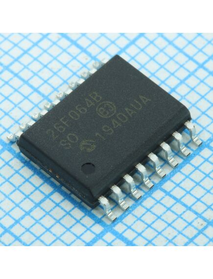 SST26VF064BA-104I/SO, флэш-память архитектура или-не (шина spi, сдвоенная spi, счетверенная spi) питание 2.5в/3в/3.3в 64m-бит 64m/32m/16m x 1/2-бит/4-бит 8нс 16-pin soic w туба