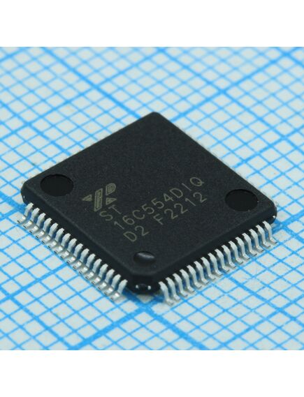 ST16C554DIQ64TR-F, порт ввода-вывода uart 16 бит счетверенный 64lqfp