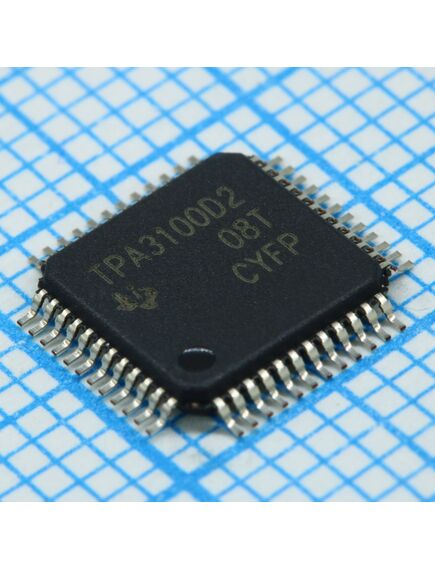 TPA3100D2PHPR, унч 2-х канальный стерео 21.8вт класс d 48-pin htqfp ep лента на катушке