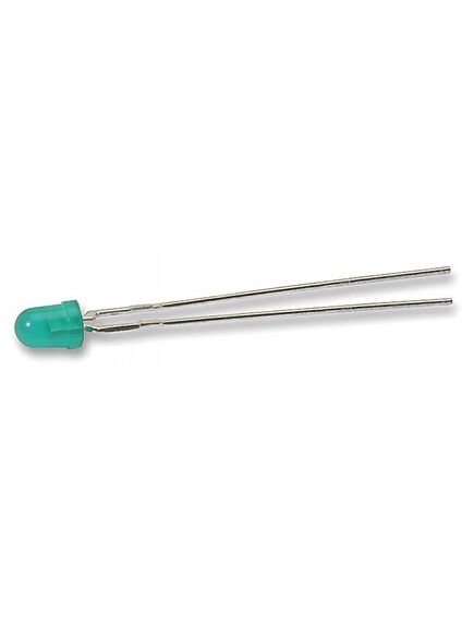 HLMP-1640, светодиод 3мм/зеленый/569нм/1.6мкд/60°/5v