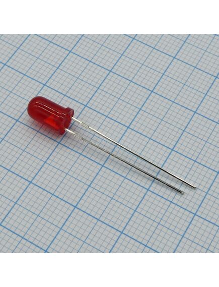 L-7113ID-12V, светодиод 5мм/красный/625нм/15-30мкд/30°/встроенный резистор/12в