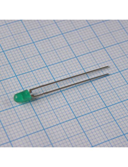 HLMP-1503, светодиод 3мм/зеленый/569нм/1мкд/60°