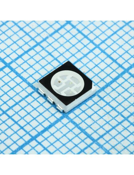 FYLS-5050RGBC, светодиод smd 5х5мм/красный/625нм/500мкд - зеленый/520нм/1300мкд - синий/470нм/250мкд/прозрачный/120°