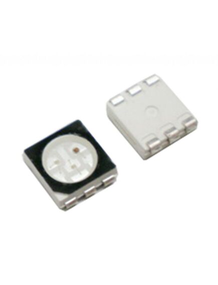 FYLS-5050RGB, светодиод smd 5х5мм/красный/630нм/600мкд - зеленый/525нм/1300мкд - синий/470нм/400мкд/прозрачный/120°