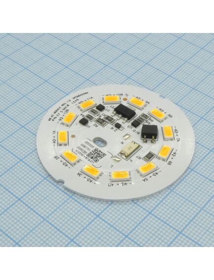 9W AC Direct (3000K), модуль led 9w/ 3000k/ uin=190...280v (ac)/ 810lm / cri=80/ d=48mm /120°