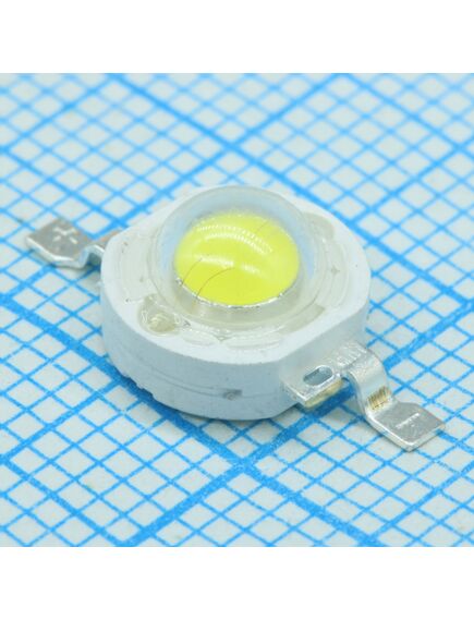 ARPL-3W-BCX45 WHITE, мощный светодиод типа emitter, d=8 мм, h=5.2 мм. чип bridgelux 45 mil, прозрачная линза. цвет свечения белый (6000-6500 к). угол излучения 120-140°. световой поток 220-250 лм при if=350 ма, p=1 вт. световой поток 220-250 лм при if=700