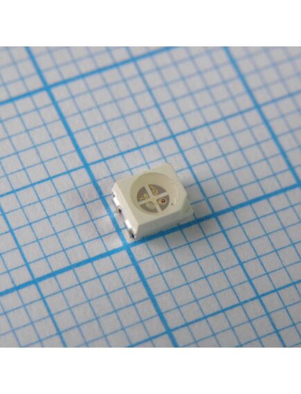 KAA-3528RGBS-11, светодиод smd 3,5х2,8мм/красный/621нм/120-220мкд - зеленый/525нм/400-500мкд - синий/470нм/55-100мкд/прозрачный/120°