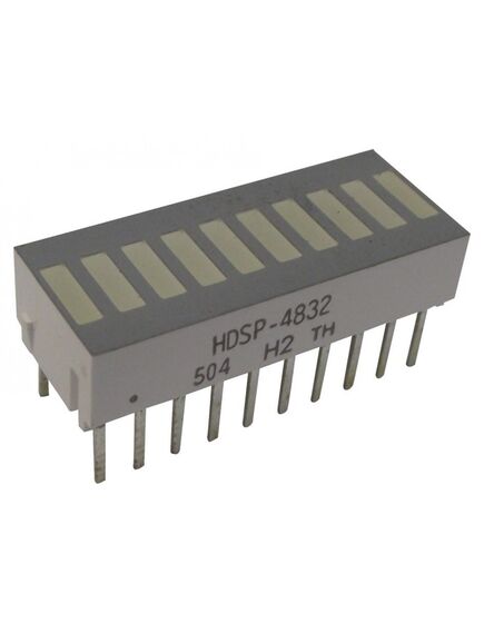 HDSP-4832, 10 сегментный графический индикатор/3-красных, 4-желтых, 3-зеленых
