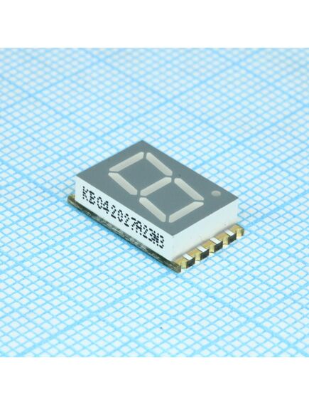 KCSA04-123, 1 разрядный сегментный дисплей smd 10,16мм/зеленый/570нм/2.2-4.1мкд/оа