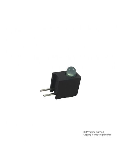 HLMP-1790-A00A2, светодиод 3мм с держателем/зеленый/569нм/1,1-1,8мкд/60°/2ma