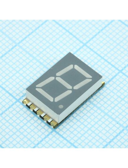 KCSA04-107, 1 разрядный сегментный дисплей smd 10,16мм/желтый/590нм/12-49мкд/оа