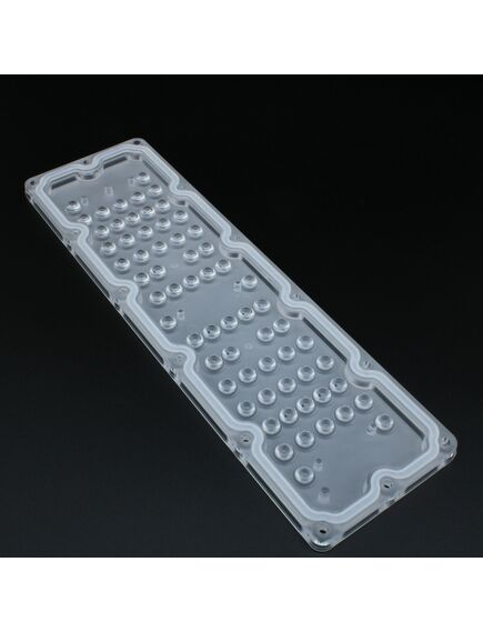 AJHB236D64LED30G, групповая прямоугольная линза на 64 светодиода 3030/2835, эфф=90%, диаграмма 30°, 236x70mm h:7,1mm, pc-1250z