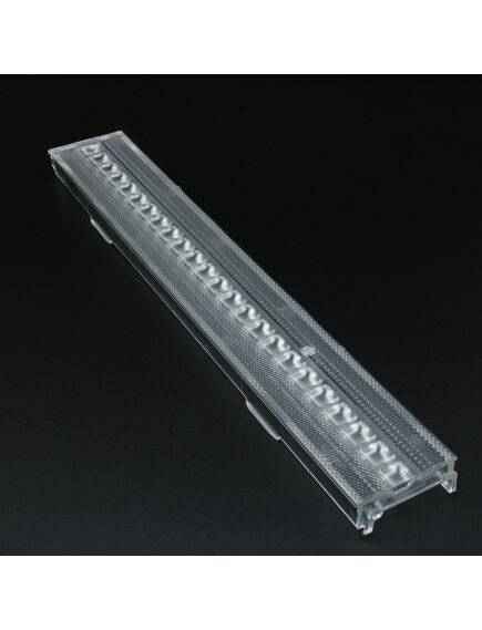 ASL280D43H24LED60G, линейная линза на 24 светодиода 2835/3030, эфф=93%, ~60°, 280x43mm h:7mm, pmma