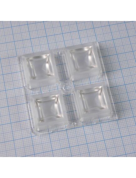 C12361_HB-2X2-W, квадратная модуль линза 2x2 на 4светодиода lg innotek серии lemwa33x, эфф=86%, 53°, 50x50mm h:8,5mm