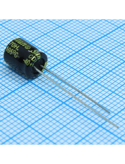 TS13DC1E101MSB0A0R, конденсатор алюминиевый электролитический радиальный 100мкф 25в ±20% 6.3*7 p:2.5мм 1000чв 105°c