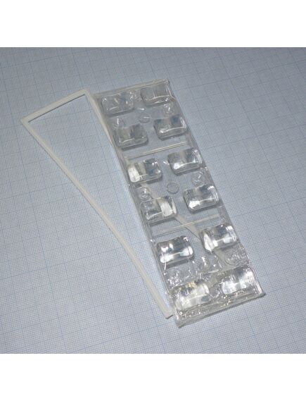 BD-XX-90+126-12TE, линза прямоугольная 90°х126° под 12шт osram oslon ssl/cree xp-e/xp-c/xp-g 50х158х9мм с прокладкой