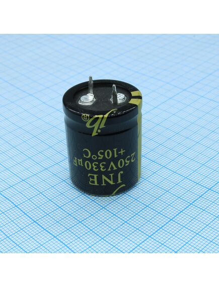 JNE2E331M10002500300, конденсатор алюминиевый электролитический 330мкф 250в ±20% (25х30мм) защелкиваемые выводы 10мм 2000час 105°c россыпь