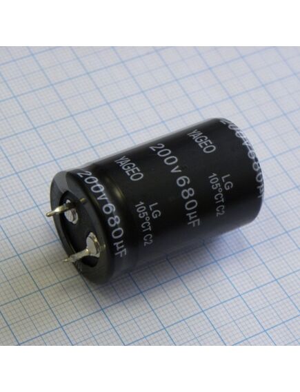LG200M0680BPF-2540, с защёлкиваемыми выводами 200v 680uf ±20%, стандартные, 2000часов, -20...+105°с