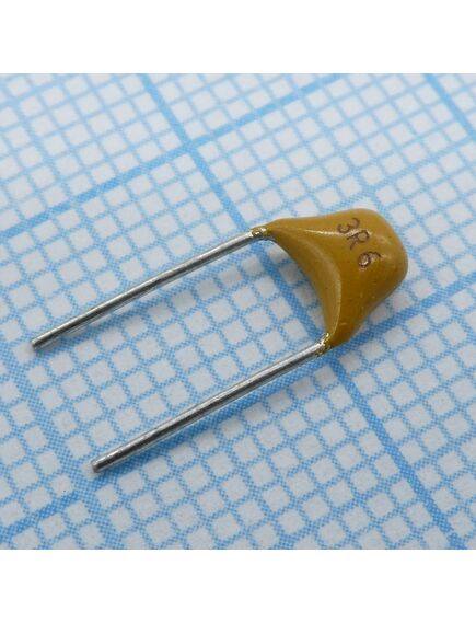 TS170R1H3R6C8BNB0R, конденсатор керамический многослойный 3.6пф 50в npo ±0.25пф радиальный 5.08мм 125°c россыпь, изображение 2