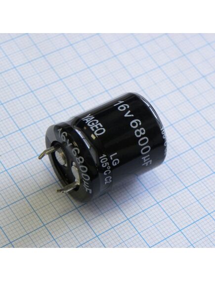 LG016M6800BPF-2225, с защёлкиваемыми выводами 16v 6800uf ±20%, стандартные, 2000часов, -40...+105°с