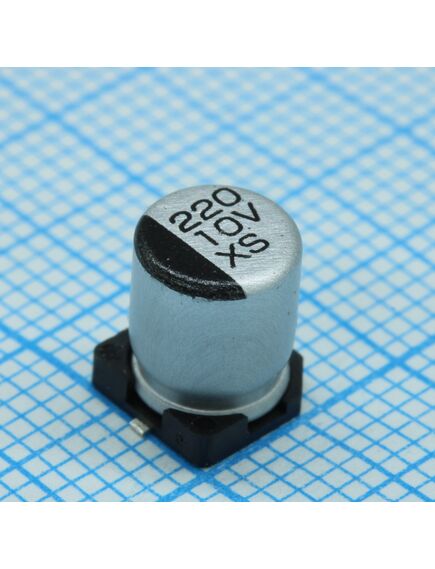 TS13C01A221MGT000R, конденсатор алюминиевый электролитический smd 220мкф 10в ±20% (6.3х7.7)мм 88ма 2000час 85°c лента на катушке