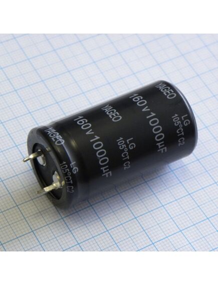 LG160M1000BPF-2545, с защёлкиваемыми выводами 160v 1000uf ±20%, стандартные, 2000часов, -20...+105°с