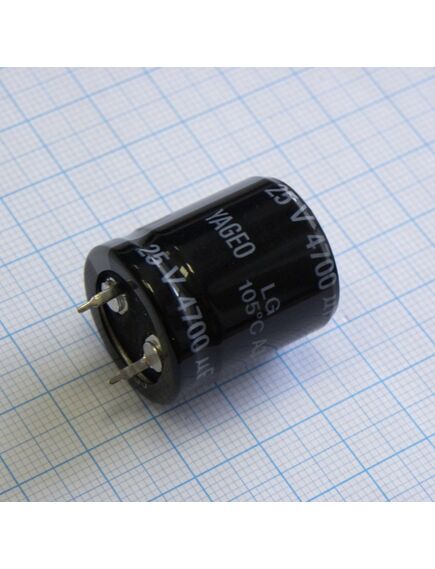 LG025M4700BPF-2225, с защёлкиваемыми выводами 25v 4700uf ±20%, стандартные, 2000часов, -40...+105°с