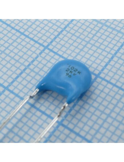 DEBB33D102KN2A, керамический конденсатор радиальный 0.001uf 2000v b 10% (8 x 5mm) формован. выводы с шагом 5mm 85°c, в ленте