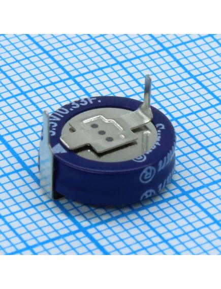 TS12-01-5R5-H334DZDR, ионистор стандартный мини 5,5v, 0,33f, -25...+70°c, 1000h, 10,5x5,4mm, горизонтального исполнения