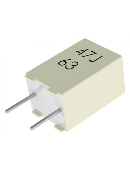 R82EC2470AA60J, конденсатор металлоплёночный полиэтилентерефталатный 0.047мкф 100в ±5% (7.2х2.5х6.5мм) шаг выводов 5мм 105°с автомобильного применения россыпь