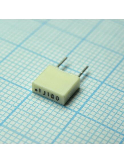 R82EC3100AA70J, конденсатор металлоплёночный полиэтилентерефталатный 0.1мкф 100в ±5% (7.2х2.5х6.5мм) шаг выводов 5мм 105°с автомобильного применения россыпь