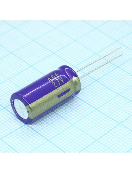 EECHL0E405, ионистор стандартный 4ф 2.7в ±20% (10 x 20мм) шаг радиальных выводов 5мм алюминиевый цилиндрический корпус 0.05ом 2000час 70°с россыпь