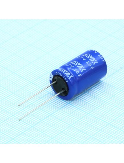 SCCT20B106PRB, суперконденсатор цилиндрический 10ф +100%/-0% 2.7в диаметр 12.5мм