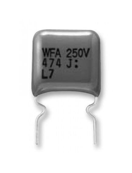 ECWF2W104JAQ, конденсатор металлоплёночный полипропиленовый 0.1мкф 450в пик-пик ±5% (13х5.1х14.3мм) радиальный 10мм 105°с россыпь
