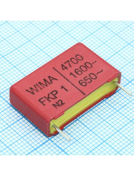 FKP1T014705D00JSSD, конденсатор металлоплёночный полипропиленовый 0.0047uf ±5% 1600vdc/650vac (26.5 x 7 x 16.5mm) радиальный 22.5mm россыпь