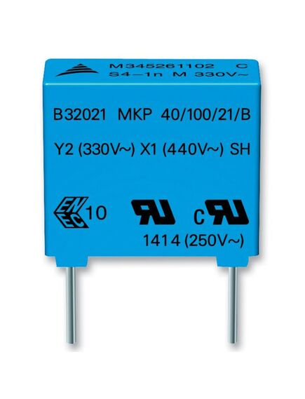 B32022A3223M189, mkp y2 0.022мкф ±20% 300в (18x6x12mm) e:15mm 110°c (россыпью)