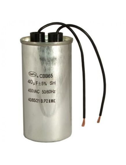 CBB65 40UF 450V WIRE (SAIFU), пусковой конденсатор saifu cbb65, 40 мкф, 450 в, с проводом