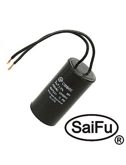 CBB60 3UF 450V WIRE (SAIFU), пусковой конденсатор saifu cbb60, 3 мкф, 450 в, с проводом