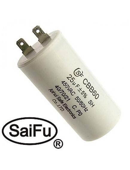 CBB60 25UF 450V (SAIFU), пусковой конденсатор saifu cbb60, 25 мкф, 450 в